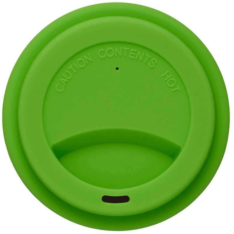 Стакан с силиконовой крышкой "Cafe", зеленое яблоко