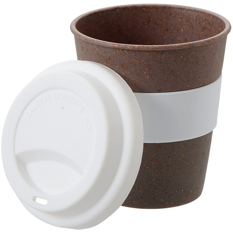 Стакан с силиконовой крышкой "Cafe", белый