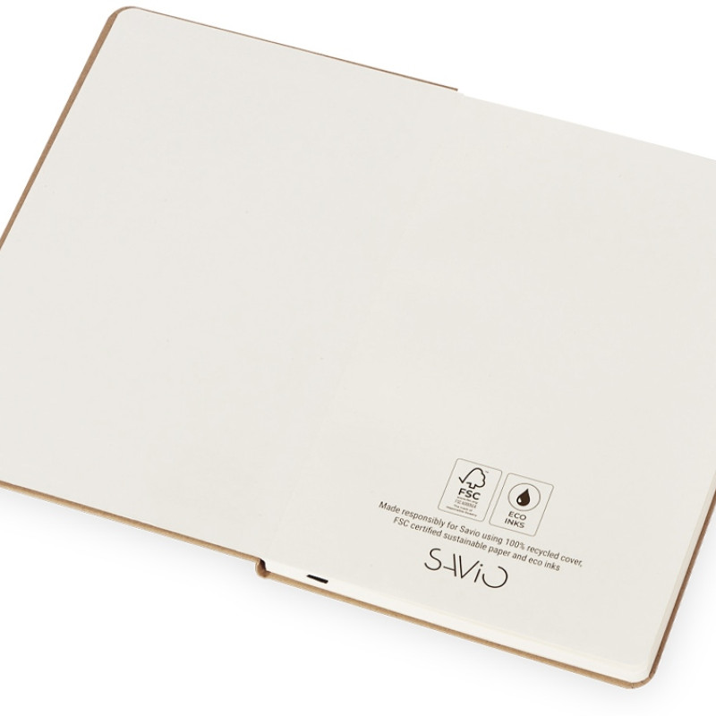 Блокнот "Sevilia Hard", твердая обложка из крафта A5, 80 листов, крафтовый/черный