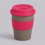 Стакан с силиконовой крышкой "Cafe", розовый