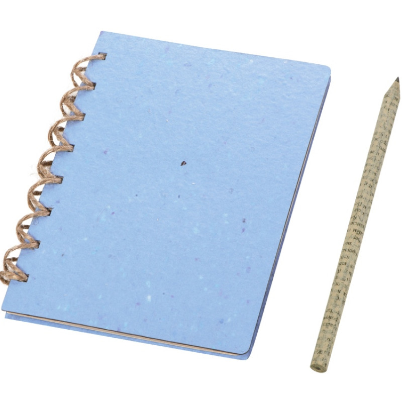 Живой блокнот с семенами цветов, А6, синий