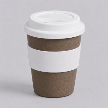 Стакан с силиконовой крышкой "Cafe", белый