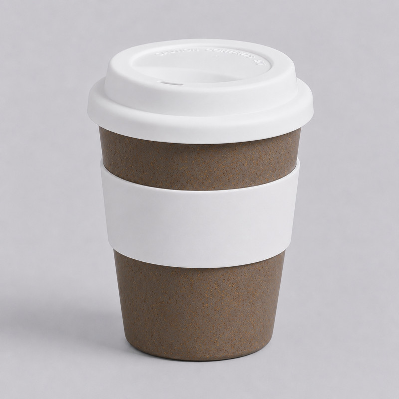 Стакан с силиконовой крышкой "Cafe", белый Стакан с силиконовой крышкой "Cafe", белый