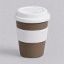 Стакан с силиконовой крышкой "Cafe", белый