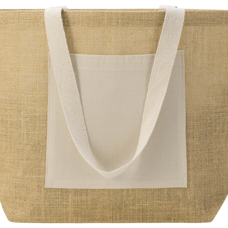 Сумка Jute джутовая с широким дном, натуральный