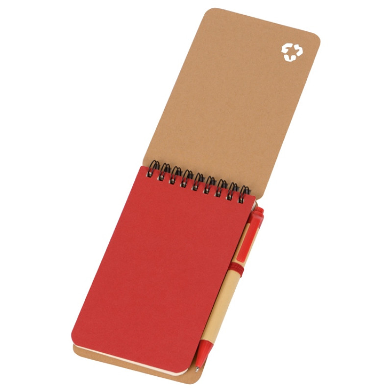 Набор канцелярский с блокнотом и ручкой "Masai", 70 л. нелинованных, красный