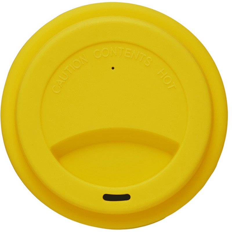 Стакан с силиконовой крышкой "Cafe", желтый