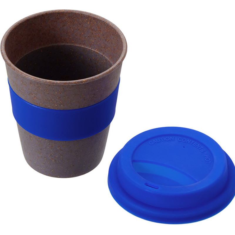 Стакан с силиконовой крышкой "Cafe", темно-синий