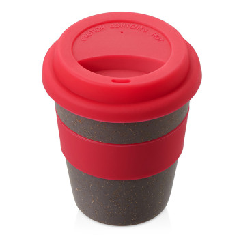 Стакан с силиконовой крышкой "Cafe", розовый