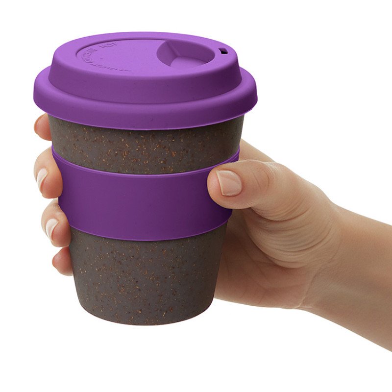 Стакан с силиконовой крышкой "Cafe", фиолетовый