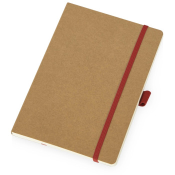 Блокнот "Sevilia Soft", гибкая обложка из крафта A5, 80 листов, крафтовый/красный