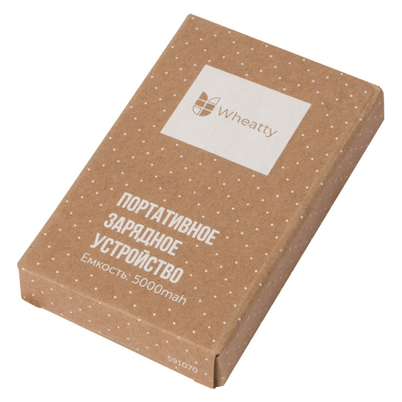 Портативное зарядное устройство "Wheatty", 5000 mAh