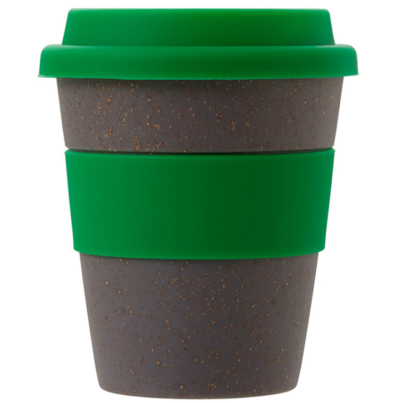 Стакан с силиконовой крышкой "Cafe", зеленый