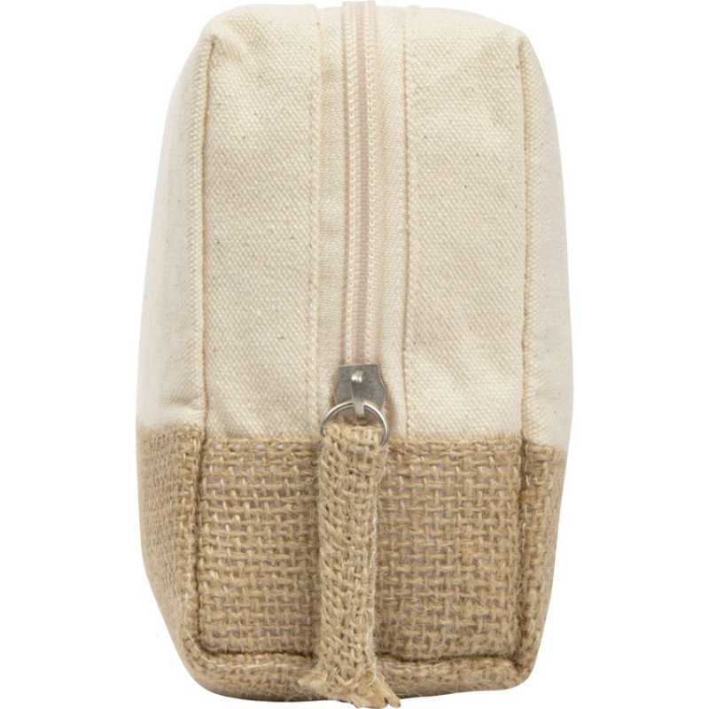 Косметичка "Jute" с ручкой из хлопка и джута, натуральный