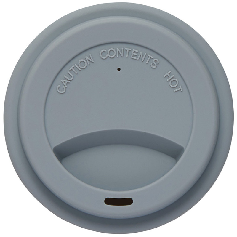 Стакан с силиконовой крышкой "Cafe", серый