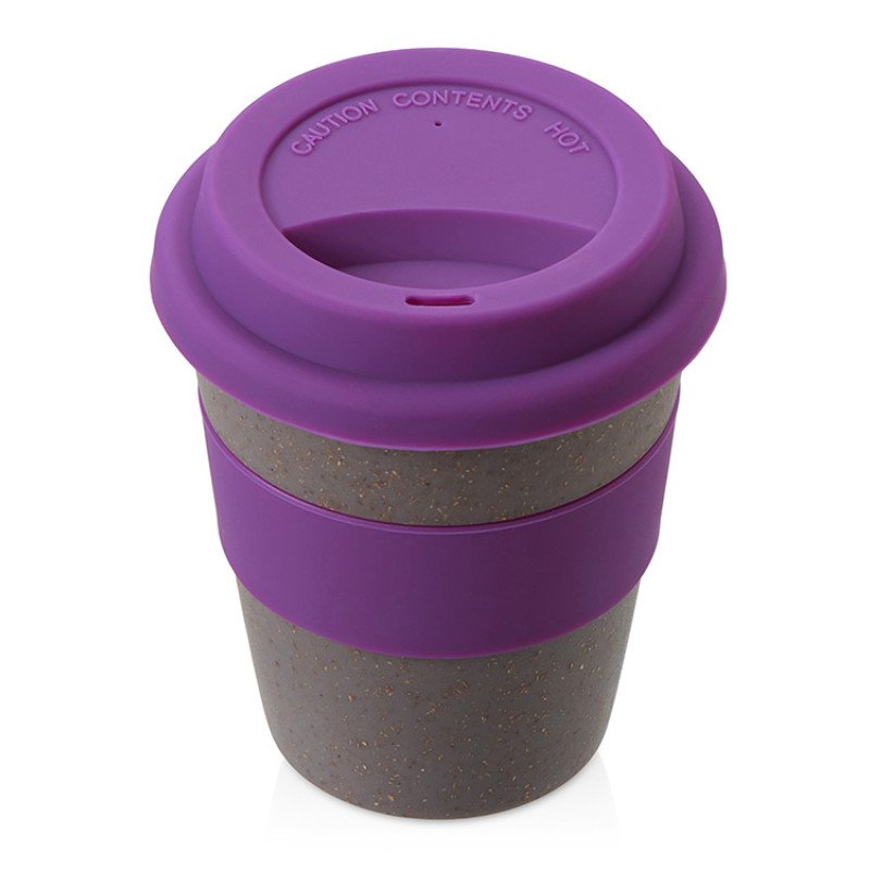 Стакан с силиконовой крышкой "Cafe", фиолетовый
