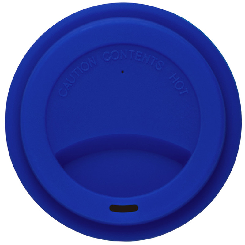 Стакан с силиконовой крышкой "Cafe", темно-синий