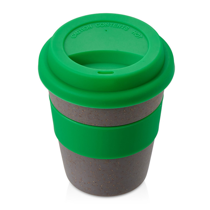 Стакан с силиконовой крышкой "Cafe", зеленый