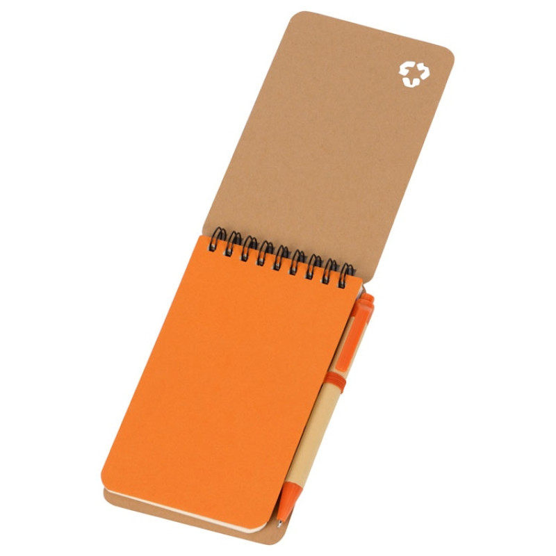 Набор канцелярский с блокнотом и ручкой "Masai", 70 л. нелинованных, оранжевый