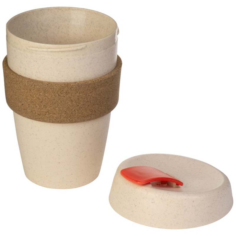 Стакан из пшеничного волокна с двойными стенками "Pino", красный