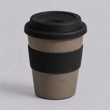 Стакан с силиконовой крышкой "Cafe", черный