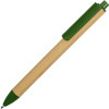 Ручка картонная пластиковая шариковая «Эко 2.0», бежевый/зеленый