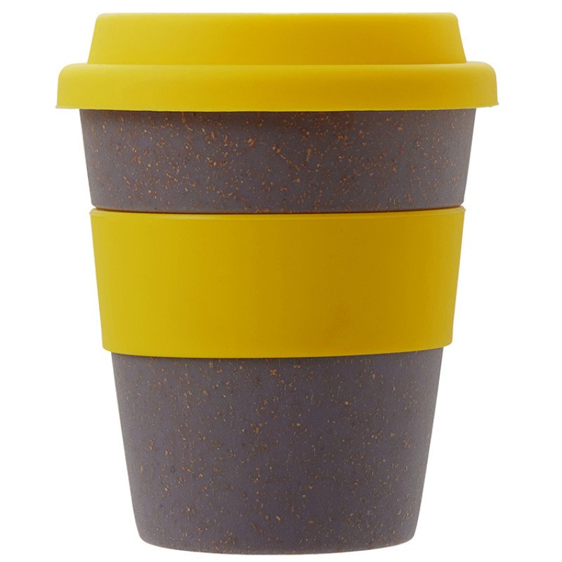 Стакан с силиконовой крышкой "Cafe", желтый