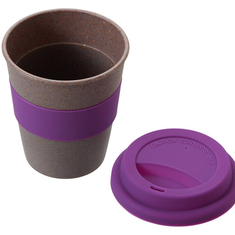 Стакан с силиконовой крышкой "Cafe", фиолетовый