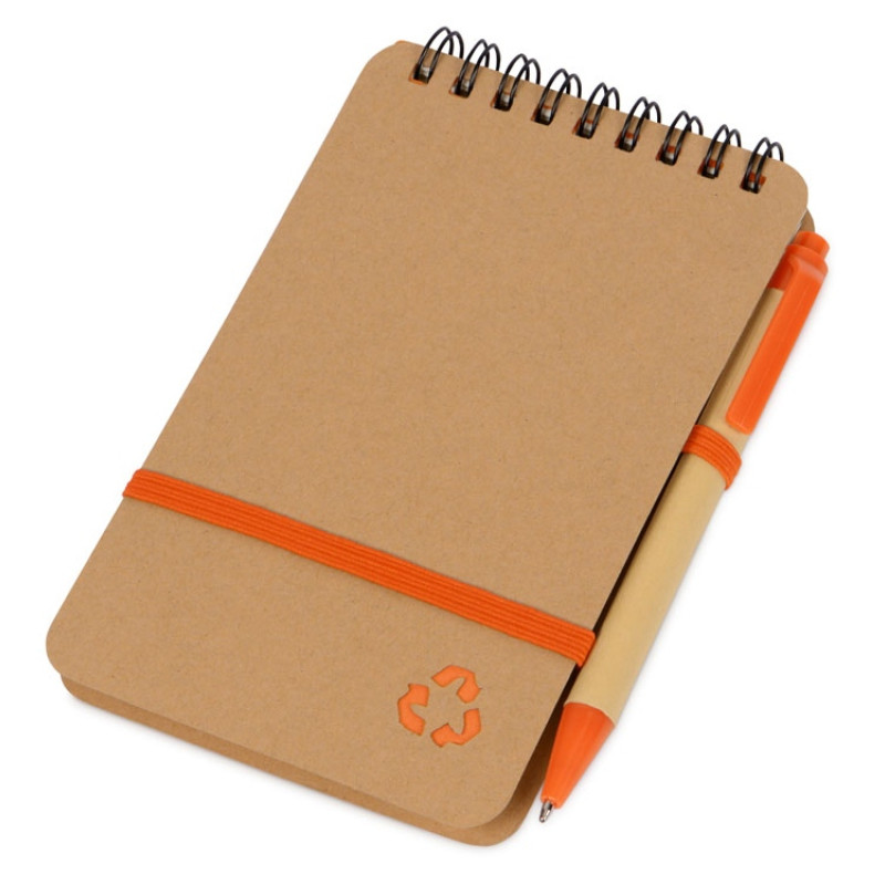 Набор канцелярский с блокнотом и ручкой "Masai", 70 л. нелинованных, оранжевый