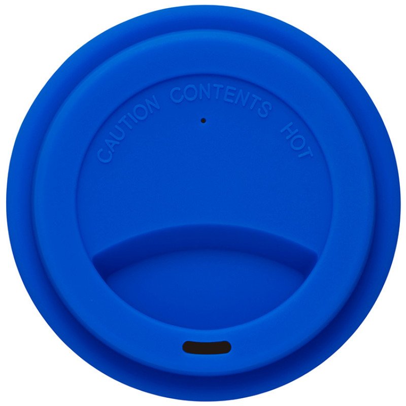 Стакан с силиконовой крышкой "Cafe", синий