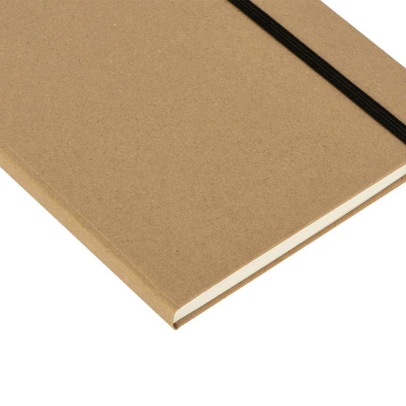 Блокнот "Sevilia Hard", твердая обложка из крафта A5, 80 листов, крафтовый/черный