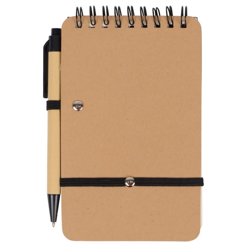 Набор канцелярский с блокнотом и ручкой "Masai", 70 л. нелинованных, черный