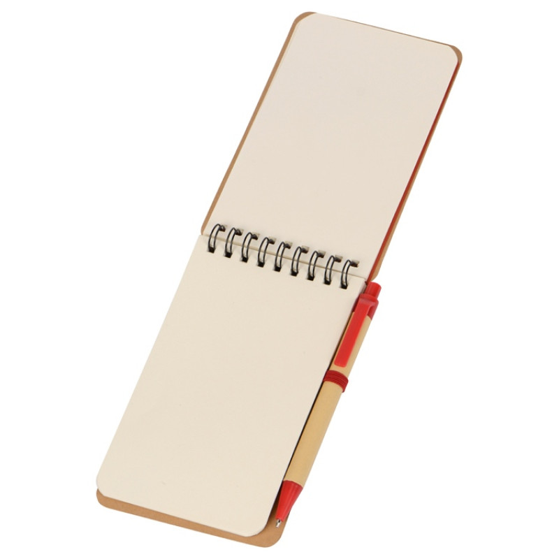 Набор канцелярский с блокнотом и ручкой "Masai", 70 л. нелинованных, красный