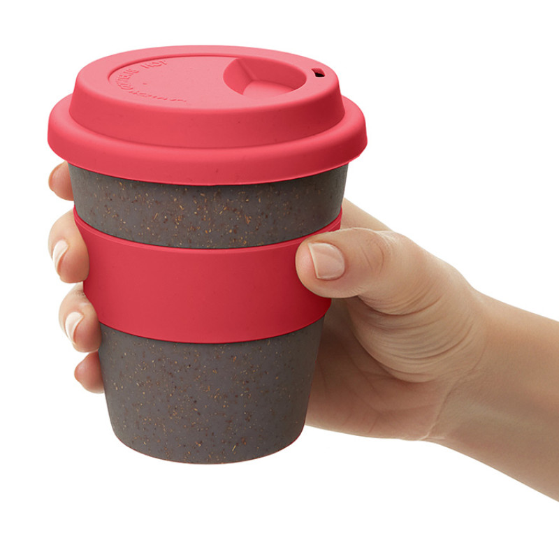 Стакан с силиконовой крышкой "Cafe", розовый