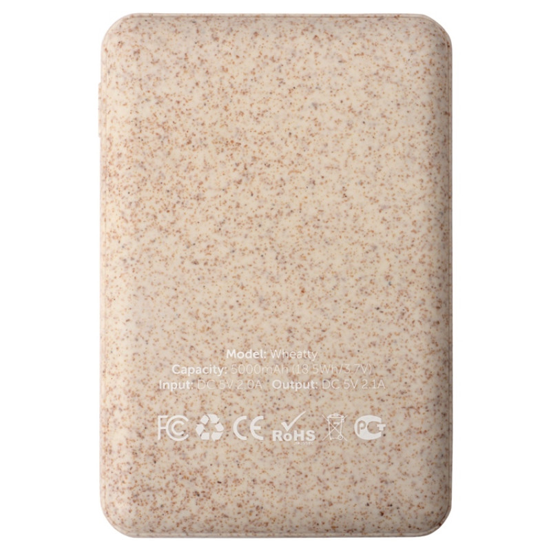 Портативное зарядное устройство "Wheatty", 5000 mAh