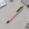 Ручка картонная пластиковая шариковая «Эко 2.0», бежевый/зеленый