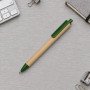Ручка картонная пластиковая шариковая «Эко 2.0», бежевый/зеленый