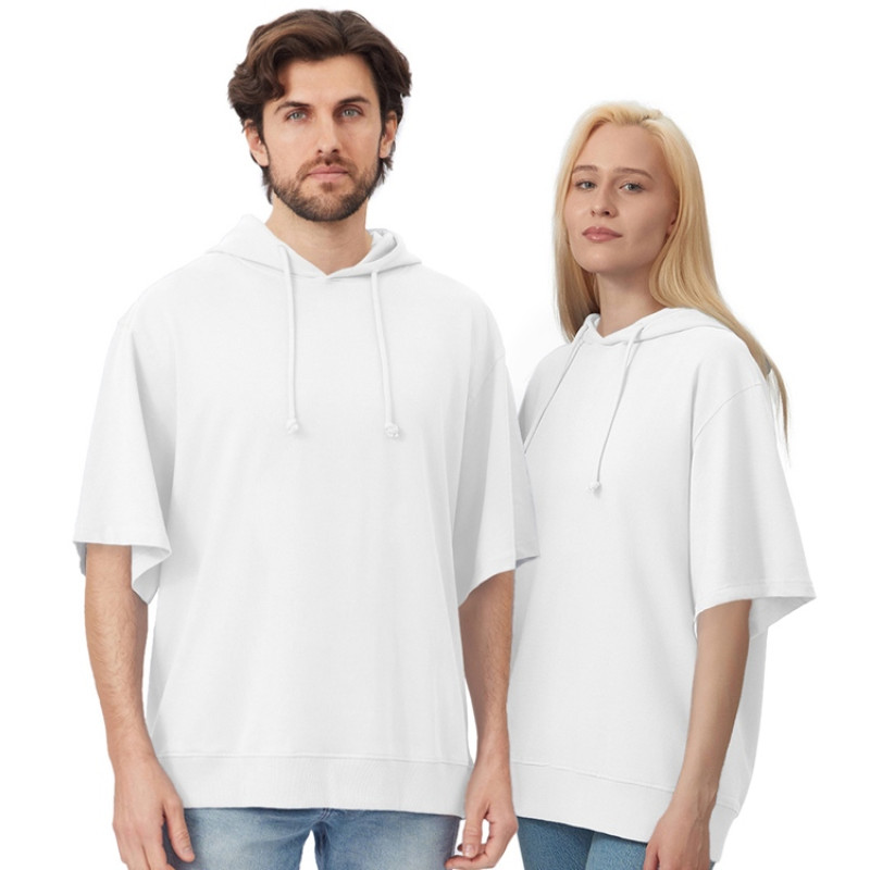 Худи оверсайз с коротким рукавом «Warsaw» унисекс, белый