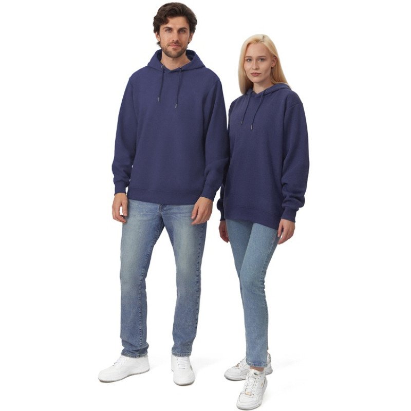 Толстовка с капюшоном оверсайз «Lisbon» унисекс, темно-синий
