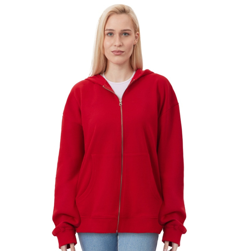 Толстовка оверсайз с капюшоном на молнии «Monaco», красный