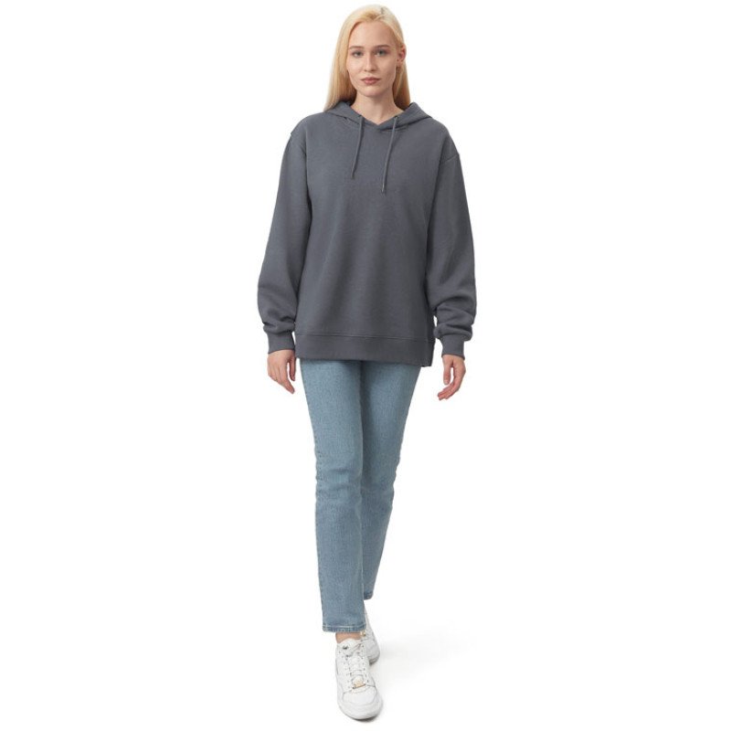 Толстовка с капюшоном оверсайз «Lisbon» унисекс, темно-серый
