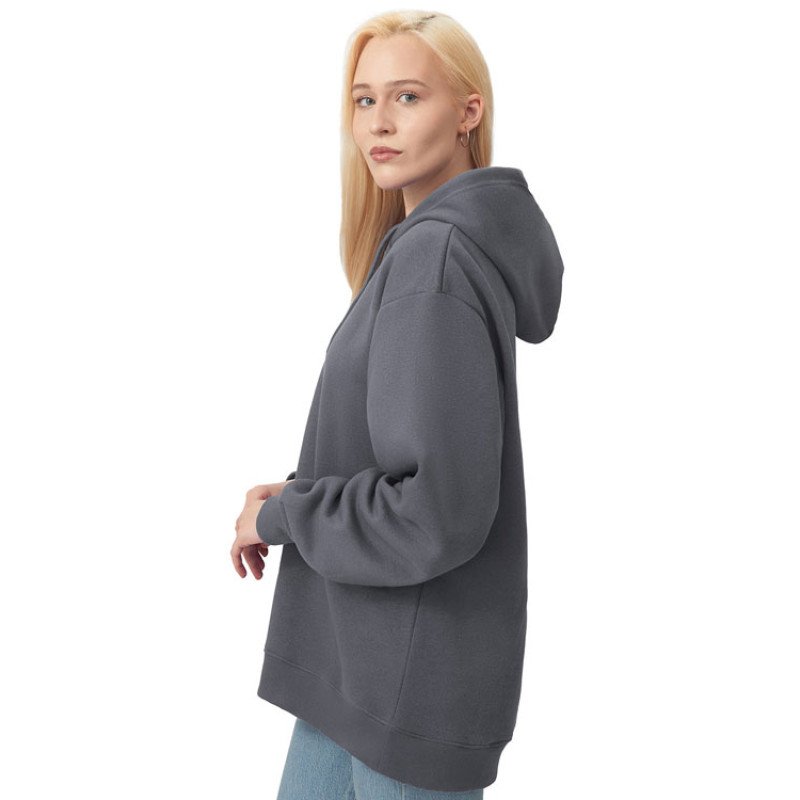 Толстовка с капюшоном оверсайз «Lisbon» унисекс, темно-серый