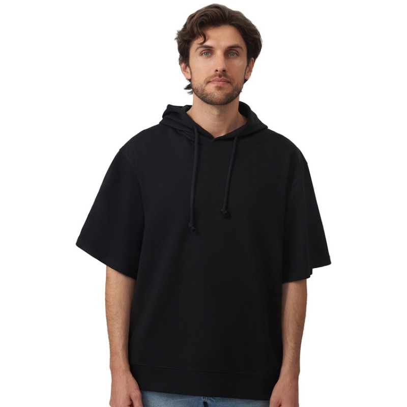 Худи оверсайз с коротким рукавом «Warsaw» унисекс, черный Худи оверсайз с коротким рукавом «Warsaw» унисекс, черный