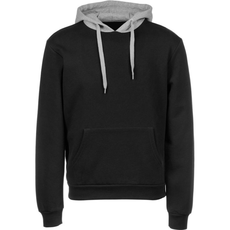 Толстовка с капюшоном "Amsterdam" мужская, черный/серый меланж