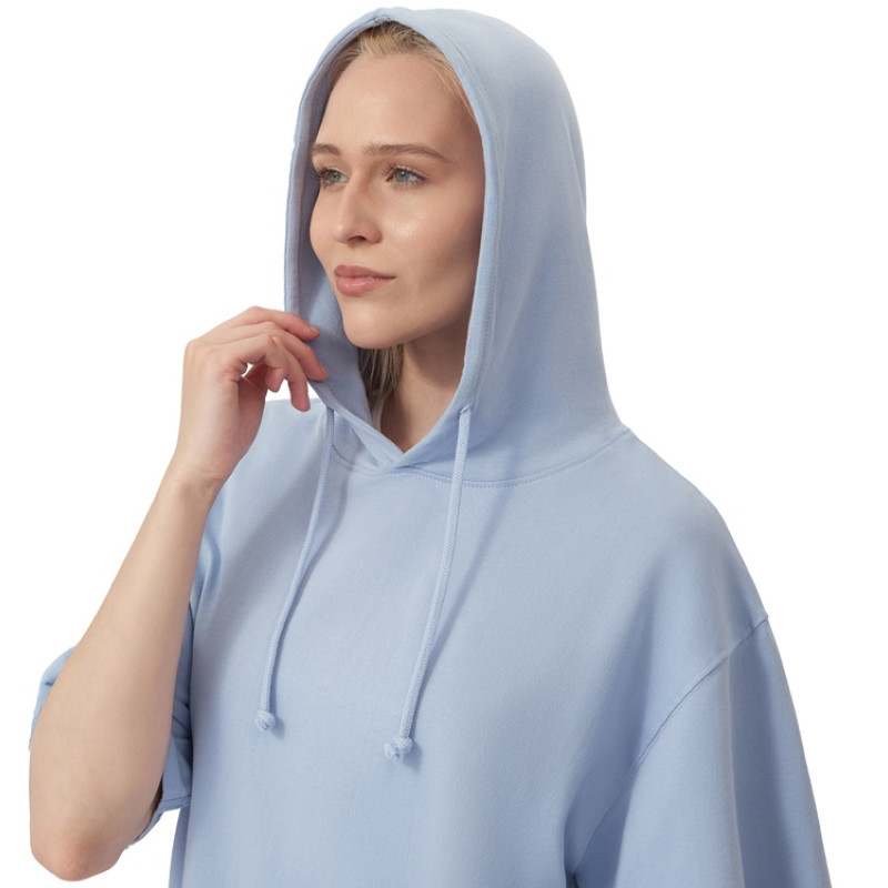 Худи оверсайз с коротким рукавом «Warsaw» унисекс, небесно-голубой Худи оверсайз с коротким рукавом «Warsaw» унисекс, небесно-голубой