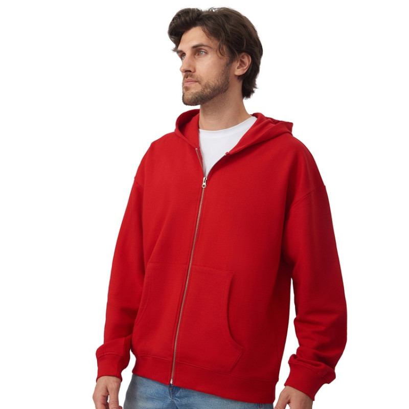 Толстовка оверсайз с капюшоном на молнии «Monaco», красный