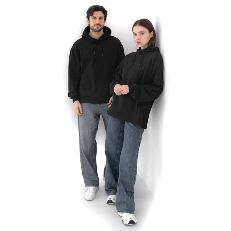 Худи оверсайз «Alpha.01» унисекс, черный