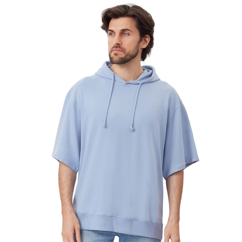 Худи оверсайз с коротким рукавом «Warsaw» унисекс, небесно-голубой Худи оверсайз с коротким рукавом «Warsaw» унисекс, небесно-голубой