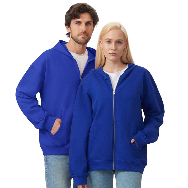 Толстовка оверсайз с капюшоном на молнии «Monaco», синий классический