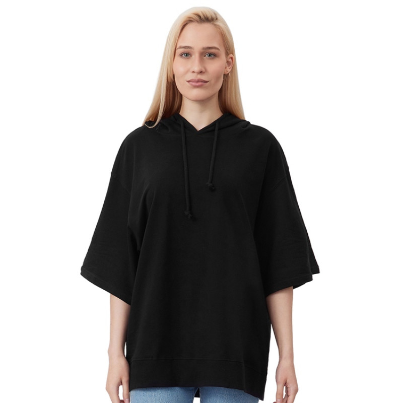 Худи оверсайз с коротким рукавом «Warsaw» унисекс, черный Худи оверсайз с коротким рукавом «Warsaw» унисекс, черный